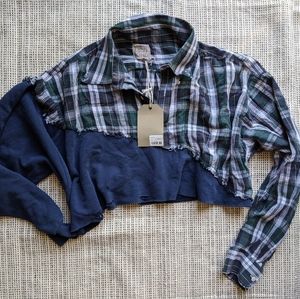 Lf vintage plaid/sweater crop